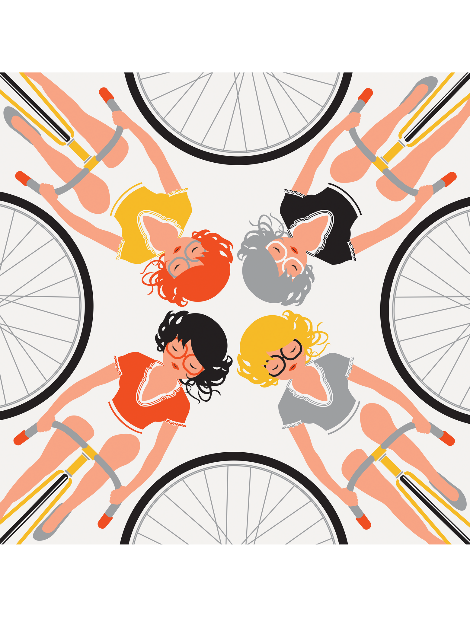 GIRLS ON CYCLES 2009 Art Crank Print